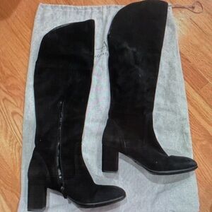 Black Suede Heeled Boots